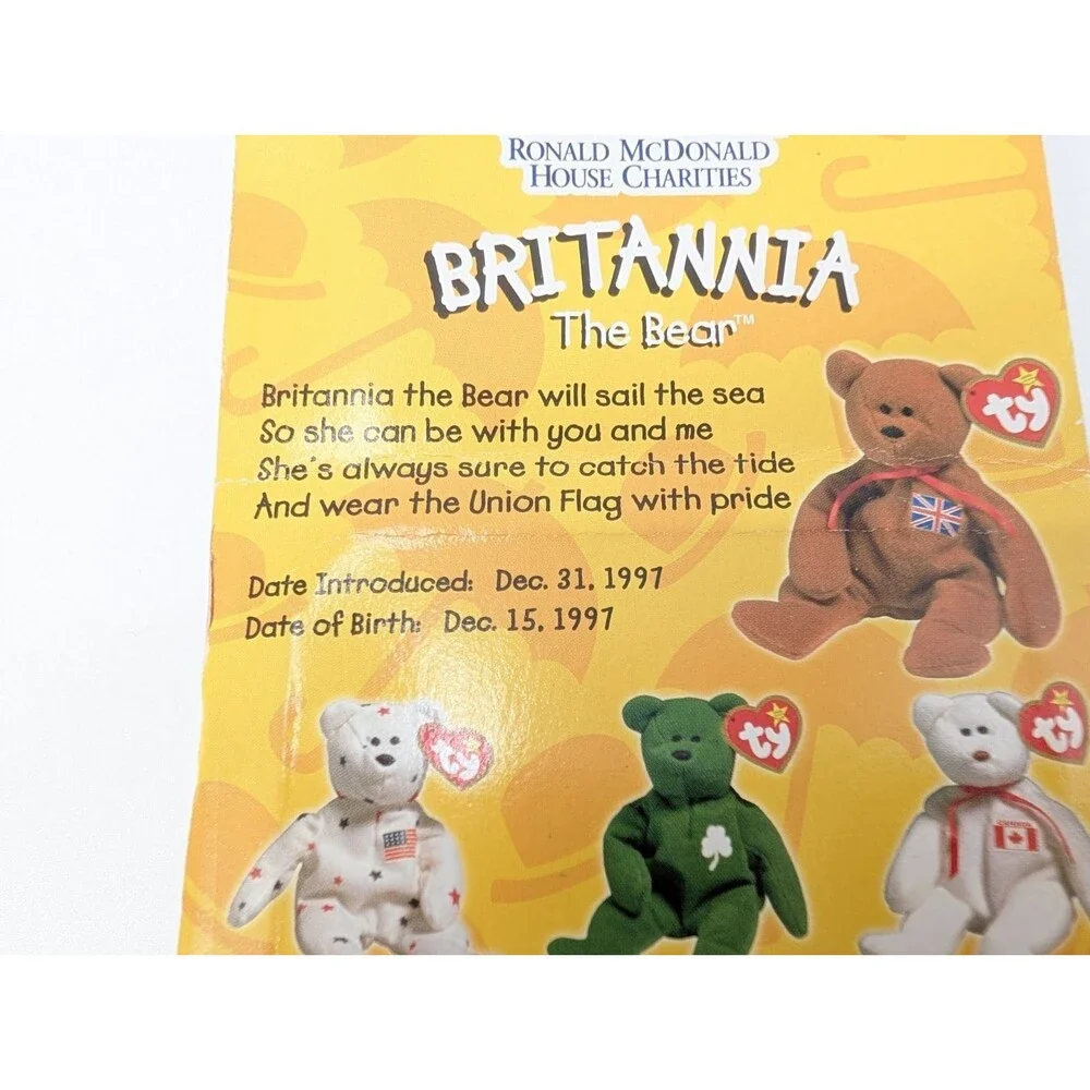 Britannia The Bear Beanie Baby Collectible McDonald's Happy Meal 1997